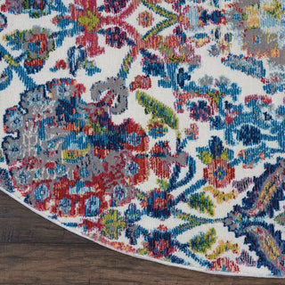 Nourison Ankara Global ANR06 Ivory Blue Area Rug Detail Image