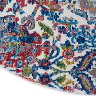 Nourison Ankara Global ANR06 Ivory Blue Area Rug Texture Image