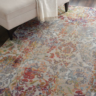Nourison Ankara Global ANR06 Ivory Orange Area Rug Corner Image