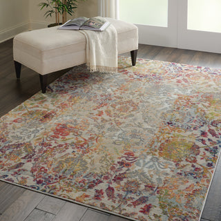 Nourison Ankara Global ANR06 Ivory Orange Area Rug Room Image Feature