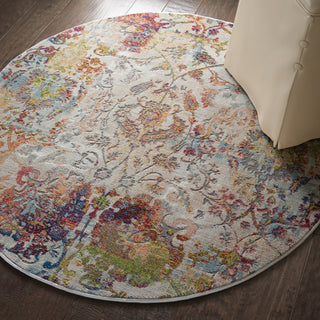 Nourison Ankara Global ANR06 Ivory Orange Area Rug Corner Image