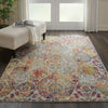 Nourison Ankara Global ANR06 Ivory Orange Area Rug Corner Image