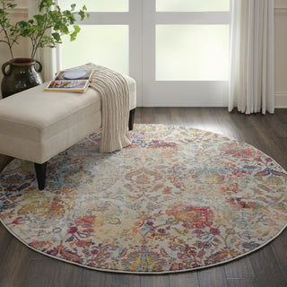 Nourison Ankara Global ANR06 Ivory Orange Area Rug Corner Image