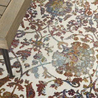 Nourison Ankara Global ANR06 White Multicolor Area Rug Corner Image