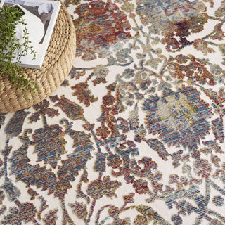Nourison Ankara Global ANR06 White Multicolor Area Rug Corner Image