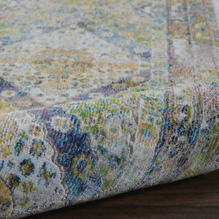 Nourison Ankara Global ANR07 Blue Green Area Rug Corner Image