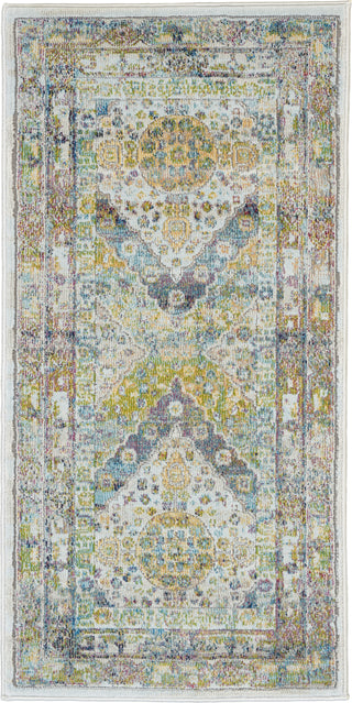 Nourison Ankara Global ANR07 Blue Green Area Rug main image