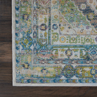 Nourison Ankara Global ANR07 Blue Green Area Rug Detail Image