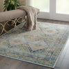 Nourison Ankara Global ANR07 Blue Green Area Rug Room Image Feature