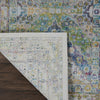 Nourison Ankara Global ANR07 Blue Green Area Rug Corner Image