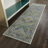 Nourison Ankara Global ANR07 Blue Green Area Rug Corner Image