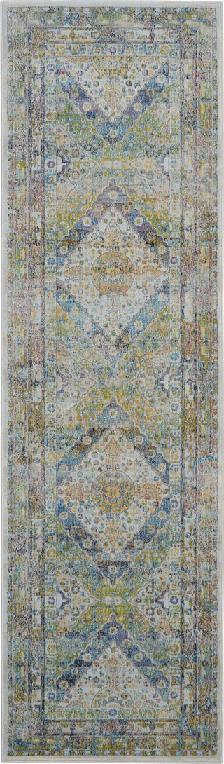 Nourison Ankara Global ANR07 Blue Green Area Rug Main Image