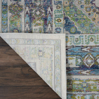 Nourison Ankara Global ANR07 Blue Green Area Rug Corner Image