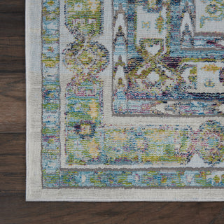 Nourison Ankara Global ANR07 Blue Green Area Rug Detail Image