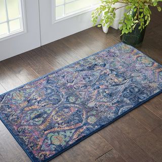 Nourison Ankara Global ANR08 Navy Multicolor Area Rug Corner Image