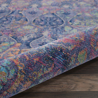 Nourison Ankara Global ANR08 Navy Multicolor Area Rug Corner Image