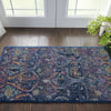 Nourison Ankara Global ANR08 Navy Multicolor Area Rug Corner Image