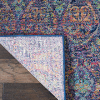 Nourison Ankara Global ANR08 Navy Multicolor Area Rug Corner Image