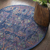 Nourison Ankara Global ANR08 Navy Multicolor Area Rug Corner Image