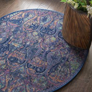 Nourison Ankara Global ANR08 Navy Multicolor Area Rug Corner Image