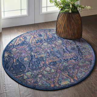 Nourison Ankara Global ANR08 Navy Multicolor Area Rug Room Image Feature