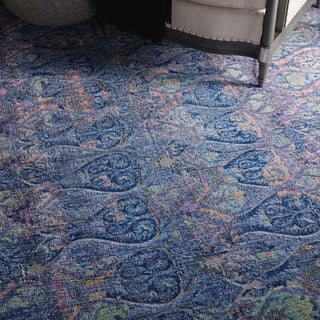 Nourison Ankara Global ANR08 Navy Multicolor Area Rug Corner Image
