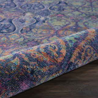 Nourison Ankara Global ANR08 Navy Multicolor Area Rug Corner Image