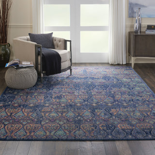 Nourison Ankara Global ANR08 Navy Multicolor Area Rug Corner Image