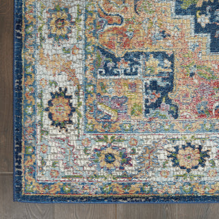 Nourison Ankara Global ANR11 Blue Multicolor Area Rug Detail Image