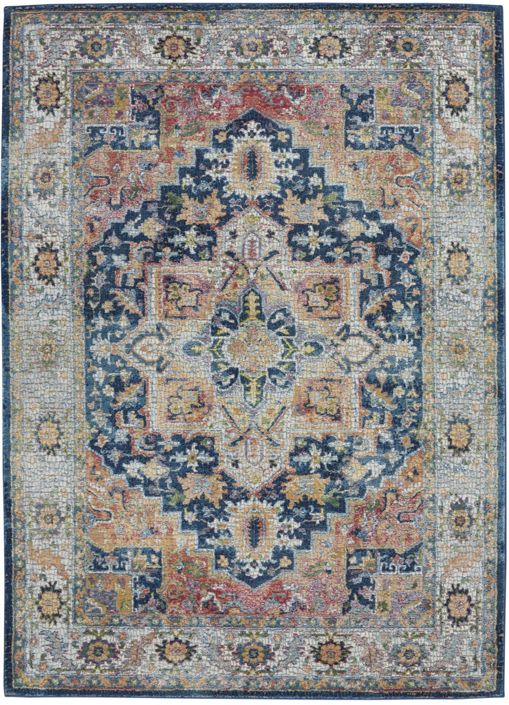 Nourison Ankara Global ANR11 Blue Multicolor Area Rug main image