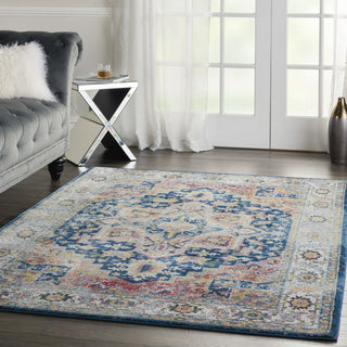 Nourison Ankara Global ANR11 Blue Multicolor Area Rug Room Image Feature