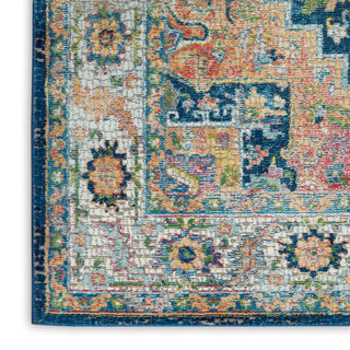 Nourison Ankara Global ANR11 Blue Multicolor Area Rug Texture Image