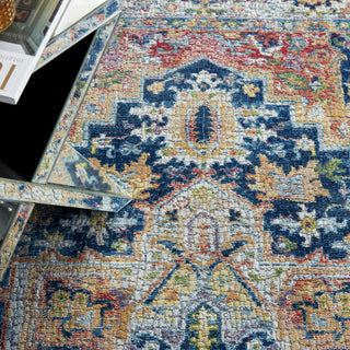 Nourison Ankara Global ANR11 Blue Multicolor Area Rug Corner Image