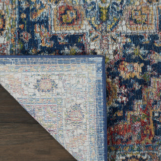 Nourison Ankara Global ANR11 Blue Multicolor Area Rug Corner Image
