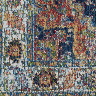 Nourison Ankara Global ANR11 Blue Multicolor Area Rug Swatch Image