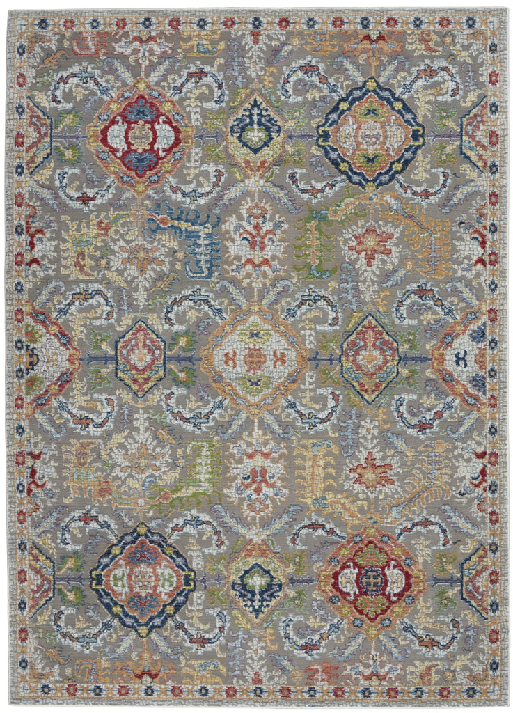 Nourison Ankara Global ANR12 Grey Multicolor Area Rug main image