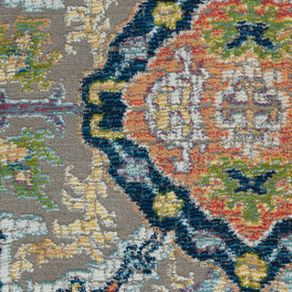 Nourison Ankara Global ANR12 Grey Multicolor Area Rug Swatch Image