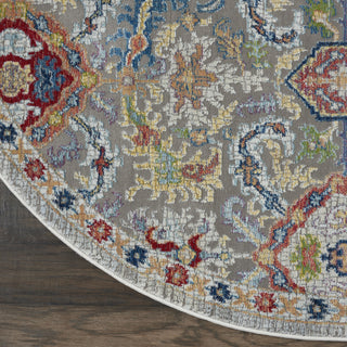 Nourison Ankara Global ANR12 Grey Multicolor Area Rug Detail Image