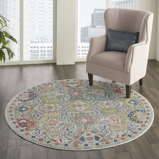 Nourison Ankara Global ANR12 Grey Multicolor Area Rug Room Image Feature
