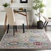 Nourison Ankara Global ANR12 Grey Multicolor Area Rug Corner Image