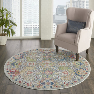 Nourison Ankara Global ANR12 Grey Multicolor Area Rug Corner Image