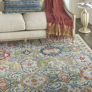 Nourison Ankara Global ANR12 Grey Multicolor Area Rug Corner Image