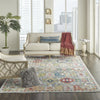 Nourison Ankara Global ANR12 Grey Multicolor Area Rug Corner Image