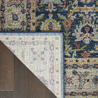 Nourison Ankara Global ANR13 Navy Multicolor Area Rug Corner Image