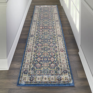 Nourison Ankara Global ANR13 Navy Multicolor Area Rug Corner Image