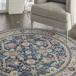 Nourison Ankara Global ANR13 Navy Multicolor Area Rug Corner Image