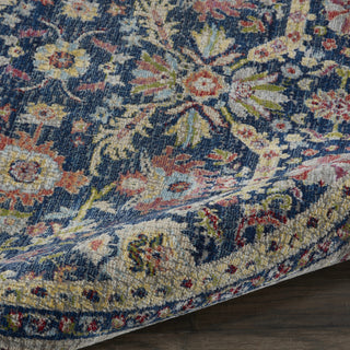 Nourison Ankara Global ANR13 Navy Multicolor Area Rug Corner Image