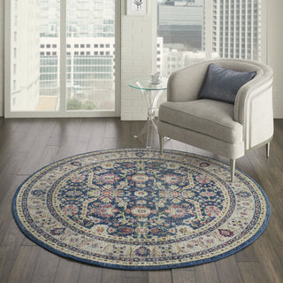 Nourison Ankara Global ANR13 Navy Multicolor Area Rug Corner Image