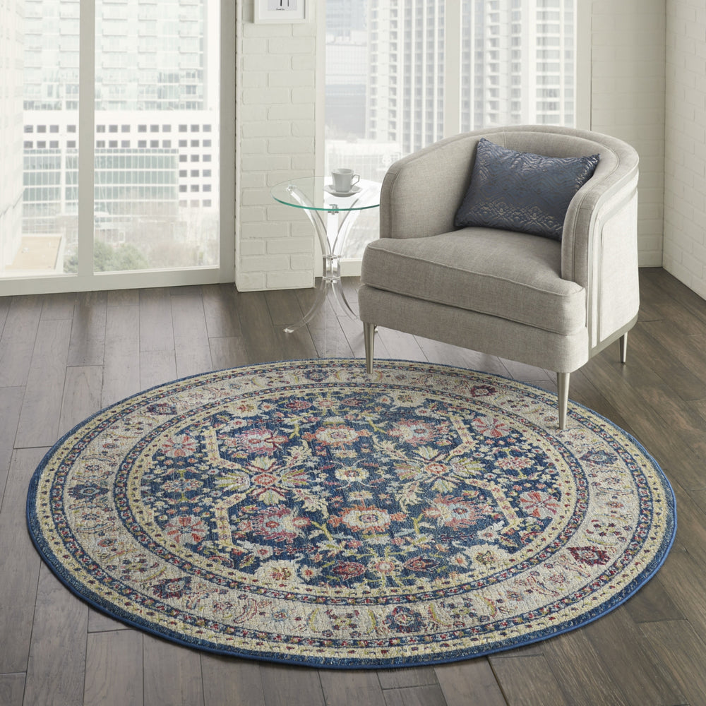 Nourison Ankara Global ANR13 Navy Multicolor Area Rug Room Image Feature