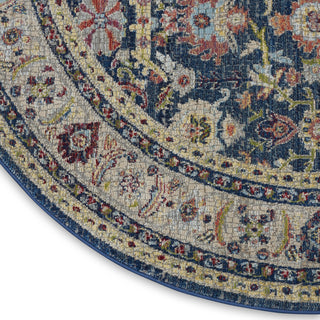 Nourison Ankara Global ANR13 Navy Multicolor Area Rug Texture Image